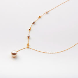 K18 Akoya Asymmetric Necklace